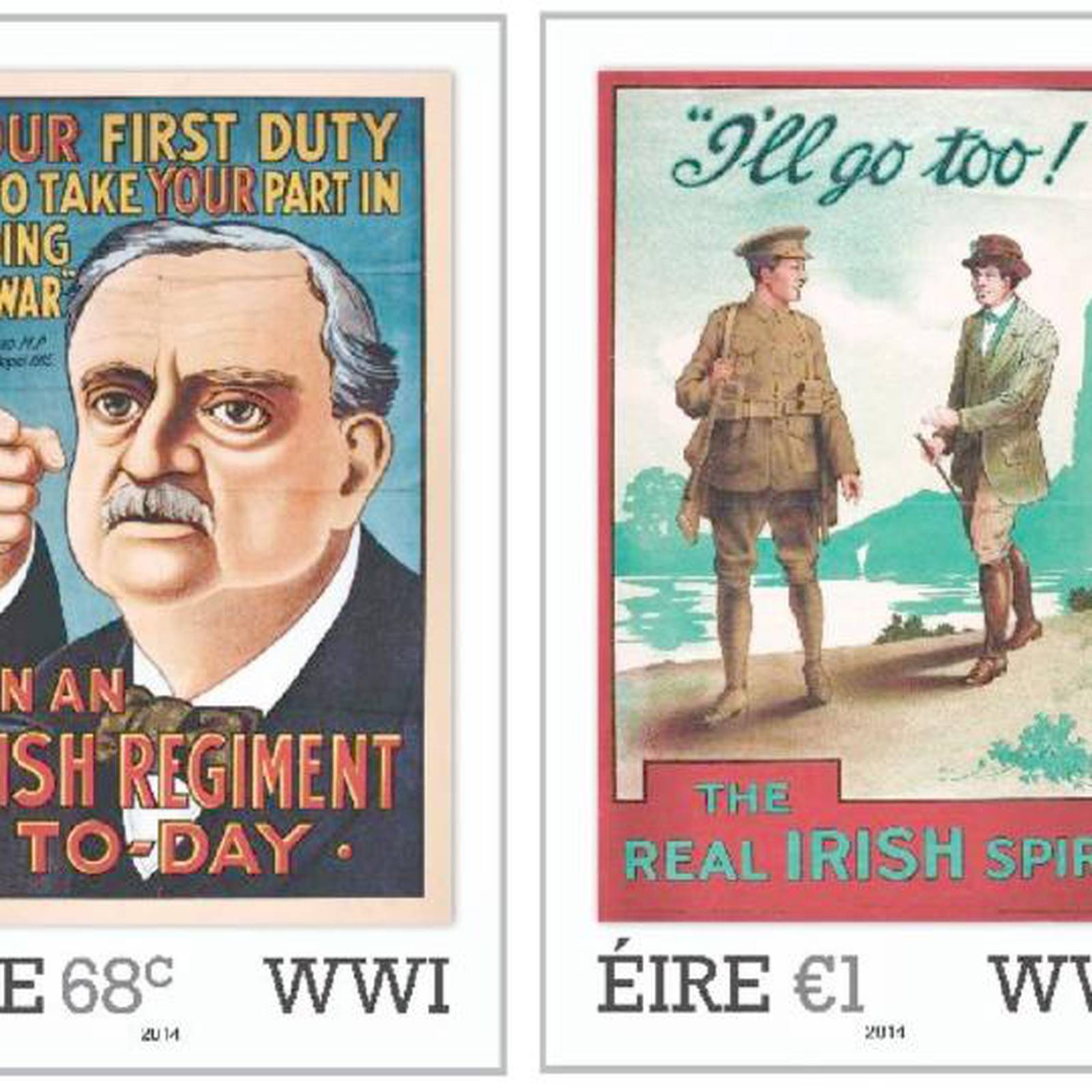 centenary War Times new of World The stamps mark Irish – first Two