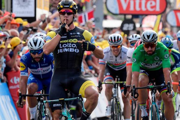 Tour de France: Dylan Groenewegen powers to stage seven victory