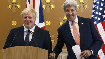 Boris Johnson’s past haunts him at conference with John Kerry