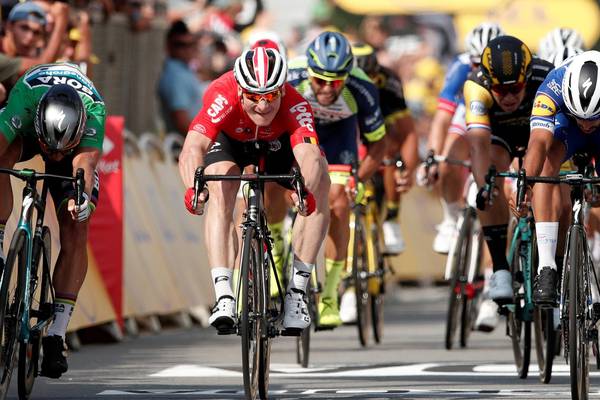Tour de France: Fernando Gaviria takes chaotic stage four