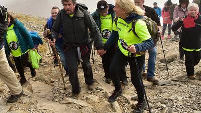 Charlie Bird reaches summit of Croagh Patrick as €1.5m raised for charity