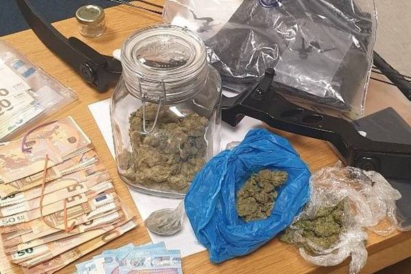 Man arrested after drugs, cash and bow and arrow seized in Dublin