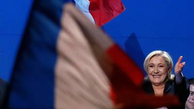 Le Pen berates ‘no party ’ Macron  at Paris rally