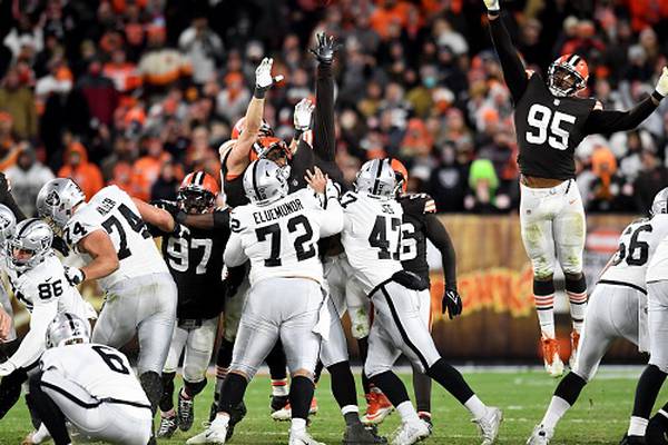 Las Vegas Raiders overcome Covid-ravaged Cleveland Browns in rescheduled game
