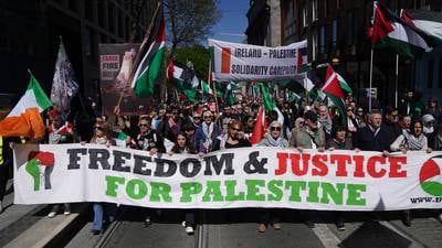 Tens of thousands march in Dublin calling for ‘freedom and justice for Palestine’
