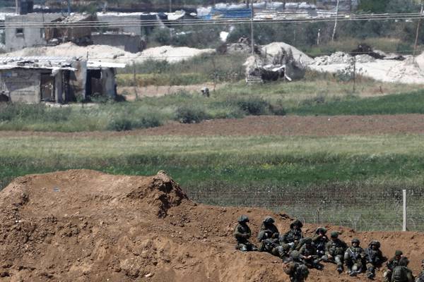 Israeli soldiers mass on Gaza border ahead of major Palestinian protest