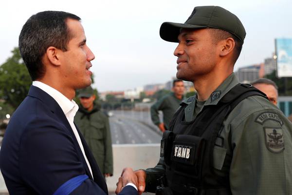 Venezuelan opposition leader Juan Guaidó calls for military uprising