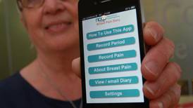 Smartphone app monitors breast pain