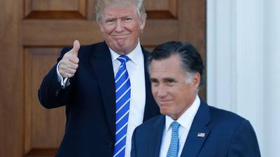 Mitt Romney puts differences aside to meet Donald Trump
