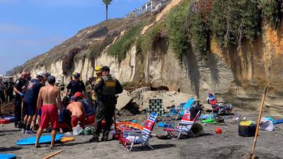 Three killed, two injured as cliff collapses on California beach