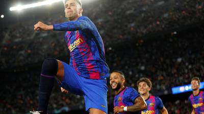 Gerard Pique goal earns Barcelona a first Champions League win of campaign