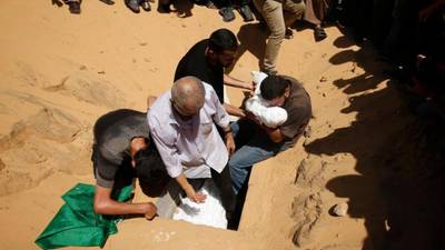 Hundreds mourn Hamas chief’s family killed in Israeli air strike