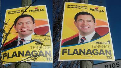 Strong winds reveal early election posters’ true colours