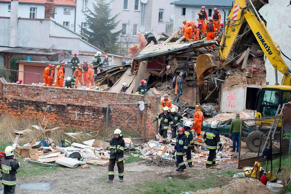 Five dead  after building collapses in Poland