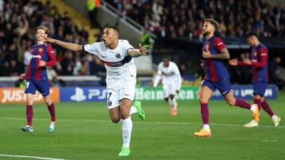 Barcelona implode as Mbappé double guides PSG into Champions League last four