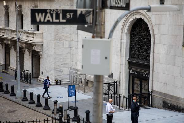 European stocks fall while Wall Street edges higher
