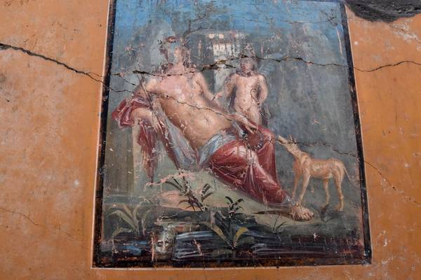 Archaeologists in Pompeii find fresco of Narcissus in ‘extraordinary’ condition