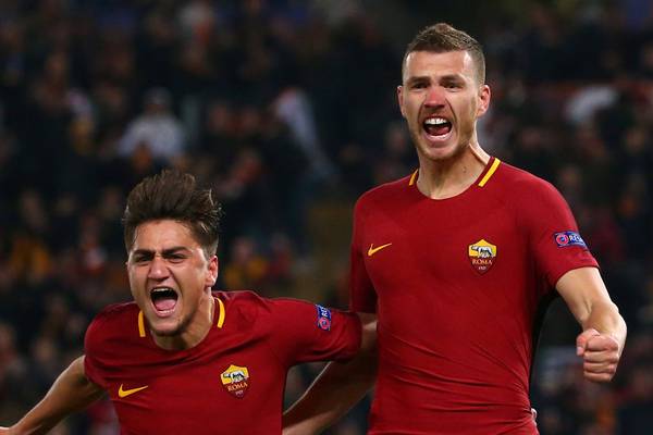 Edin Dzeko’s goal sends Roma through to quarter-finals