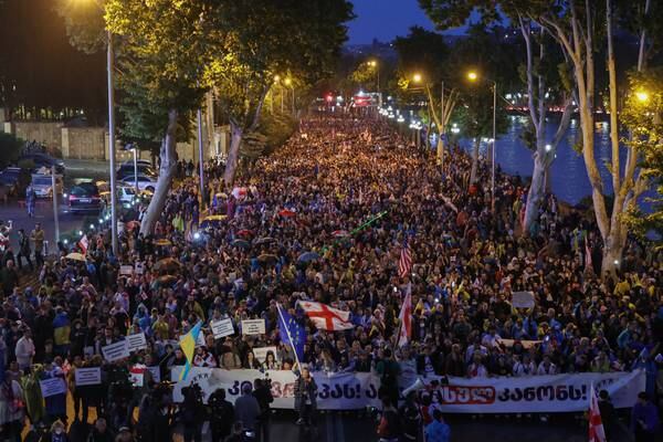 Some 50,000 protest in Georgia against government’s ‘Kremlin style’ foreign agents Bill