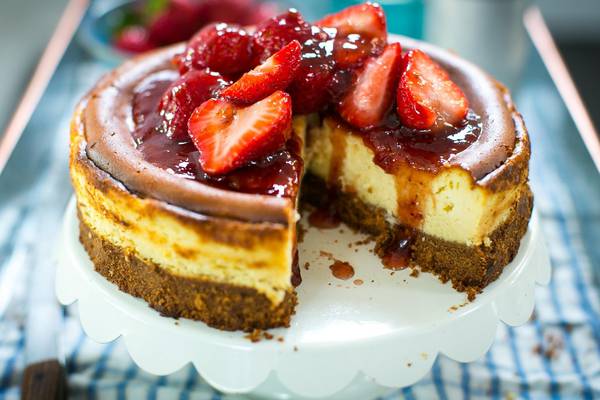 Donal Skehan: New York style baked strawberry cheesecake