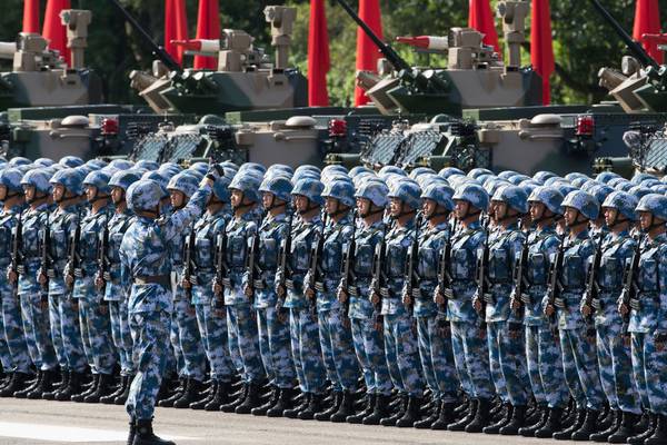 China puts on military display amid heightened Hong Kong tension