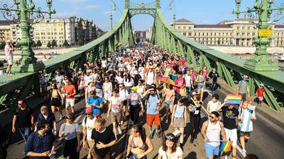 Thousands at Budapest Pride protest against new anti-LGBTQ law