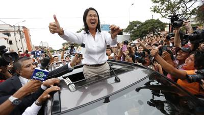 Peru election set for run-off as  Fujimori wins first round
