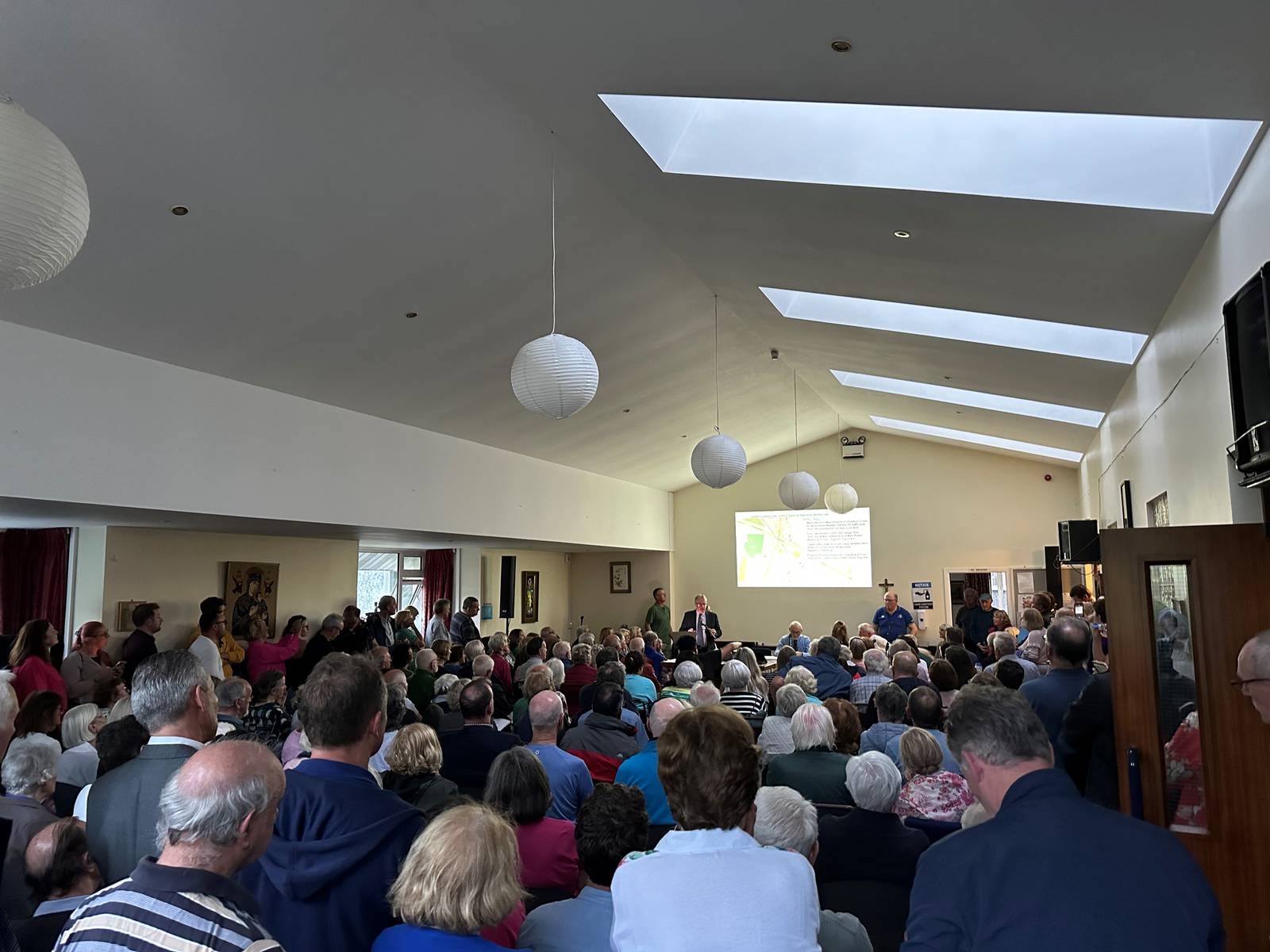 Meeting in Dundrum on July 17th 2023 over concerns about new draft local area plan. Pic by inern Rory Fleming who attended