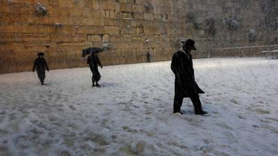 White Jerusalem: freak storm blankets Holy City    in snow