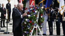 Biden warns US democracy ‘in peril’ as he commemorates war dead