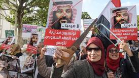 Saudi crown prince greeted with protests in Tunisia