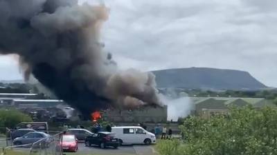 Sligo Fire Brigade battle large blaze at recyling depot in town