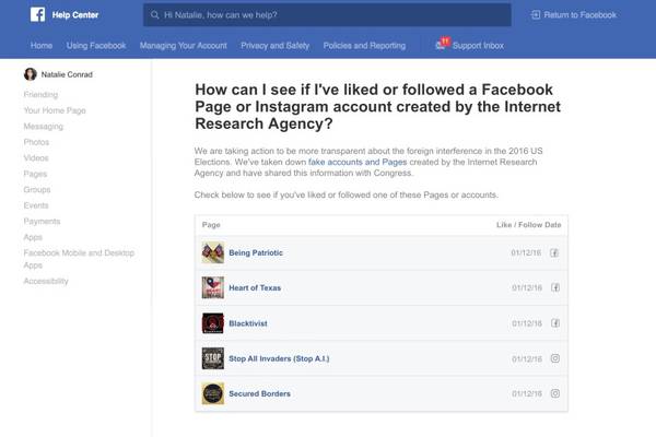 Facebook tool shows if users were duped by Russian propaganda