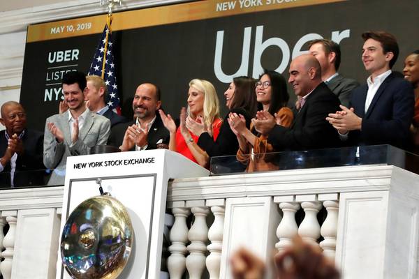 Uber shares fall on debut after $8.1bn IPO