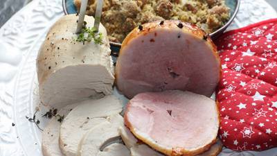 Stress-free slow-cooker Christmas turkey and ham