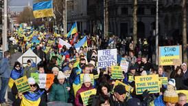‘The war is already in Europe’: Thousands of Ukrainians and supporters march through Dublin