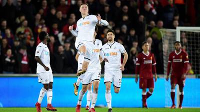 Liverpool’s three-month unbeaten stretch sunk by Swansea