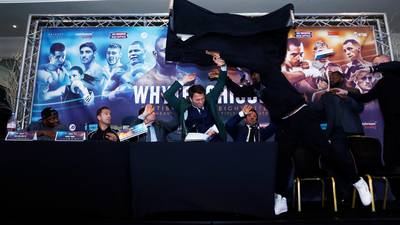 Dereck Chisora throws table at Dillian Whyte in press conference