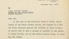 Letter from Mao Zedong to Attlee goes under the hammer