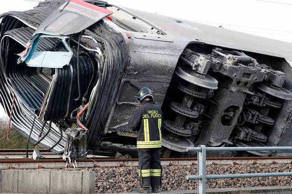 Two dead after high speed train derails in Italy