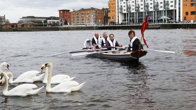 Viking vessels engage in river race to mark  Battle of Clontarf millennium