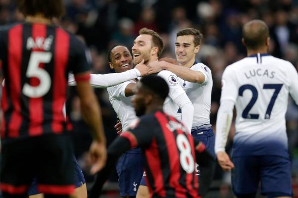 Five star Spurs blitz Bournemouth to move to second
