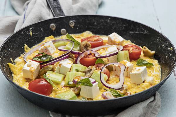 Greek salad omelette