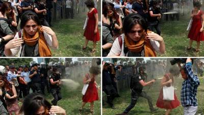 ‘Woman in red’ becomes symbol of Turkish defiance