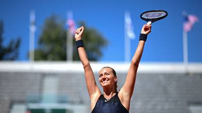 Ankle injury at press conference ends Petra Kvitova’s French Open