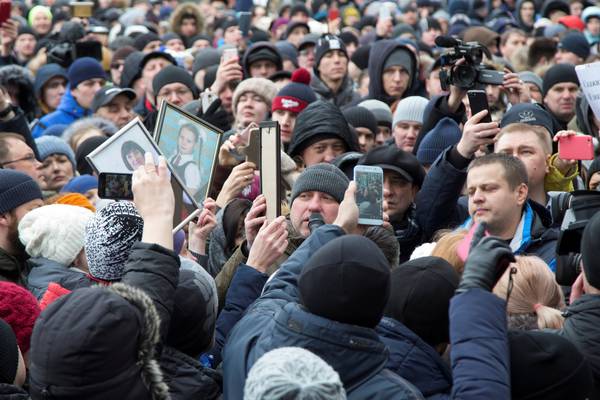 Kemerovo fire: thousands protest in Russia over mishandling of disaster