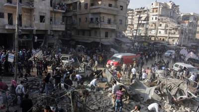Air strikes kill at least 40 in northern Syria, says rights group