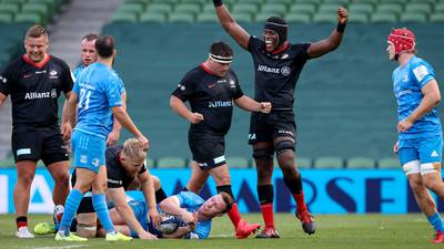 Saracens’ emphatic opening salvo enough to keep Leinster at bay