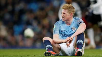 De Bruyne faces up to six weeks out due to ligament damage to his left knee