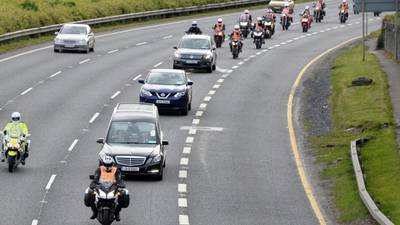 Hundreds of bikers accompany crash victim’s coffin home